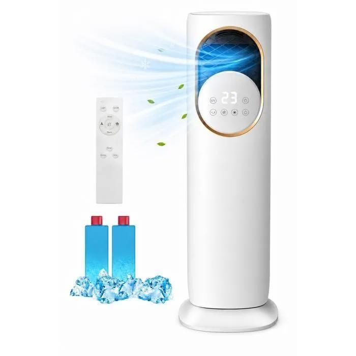 4L Portable ventilateur tour sans Évacuation avec Chauffage et Refroidissement 180° 3 Vitesses et Télécommande