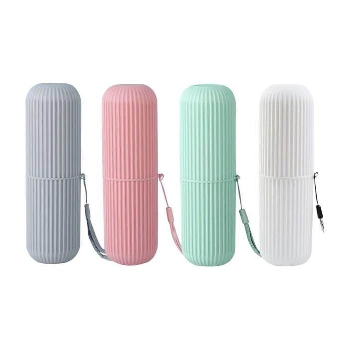 Lot de 4 étuis à brosse à dents de voyage boîte avec gobelet de rinçage pour brosse manuelle et dentifrice