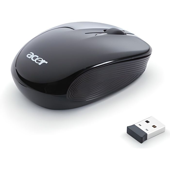 ACER AMR910 - Souris - optique - Sans fil - 2.4 GHz - Récepteur sans fil USB - Noir