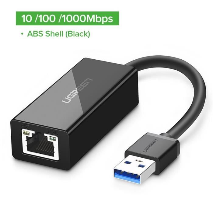 Couleur 1000Mbps-ABS noir Adaptateur Ethernet, Carte Réseau USB 3.0 - 2.0  Vers USB RJ45 LAN, pour Windows 10, - Cdiscount Informatique