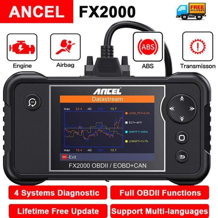 ANCEL FX2000 OBD2 Scanner Transmission ABS SRS Lecteur De Code Diagnostic Outil