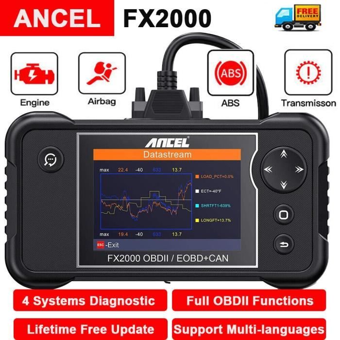 Scanner OBD2 - ANCEL - FX2000 - Diagnostic MOTEUR/ABS/SRS - Écran TFT 4 ...