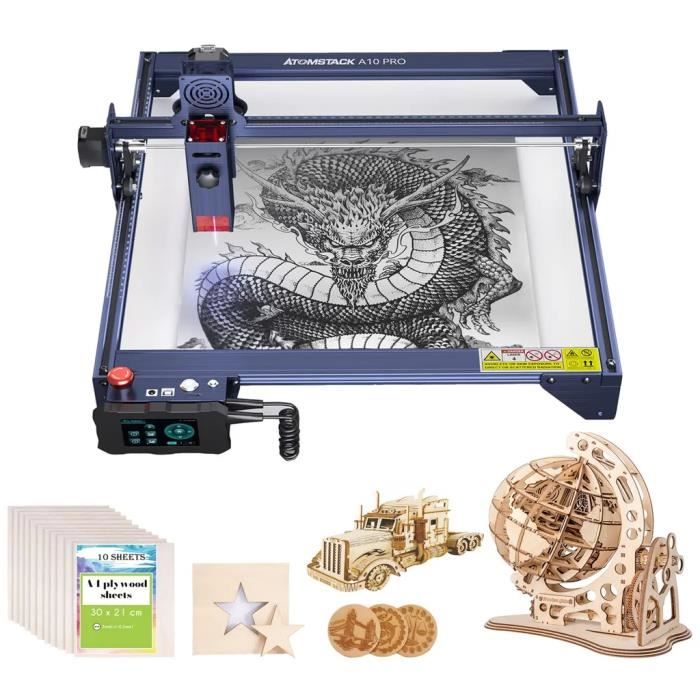Creatorally A4 Contreplaqué 3mm - 4 Pièces Bois Noyer Noir Pour Gravure Laser Et Bricolage