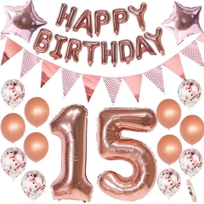 Decoration 15eme Anniversaire Fille Or Rose Set De Decoration Fete 15eme Anniversaire Decoration Anniversaire Fille 15 Ans D 1287 Cdiscount Maison
