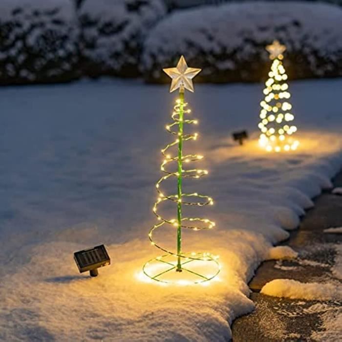 Arbre De Noël En Spirale, Lumiere Solaire Exterieur Jardin Noel