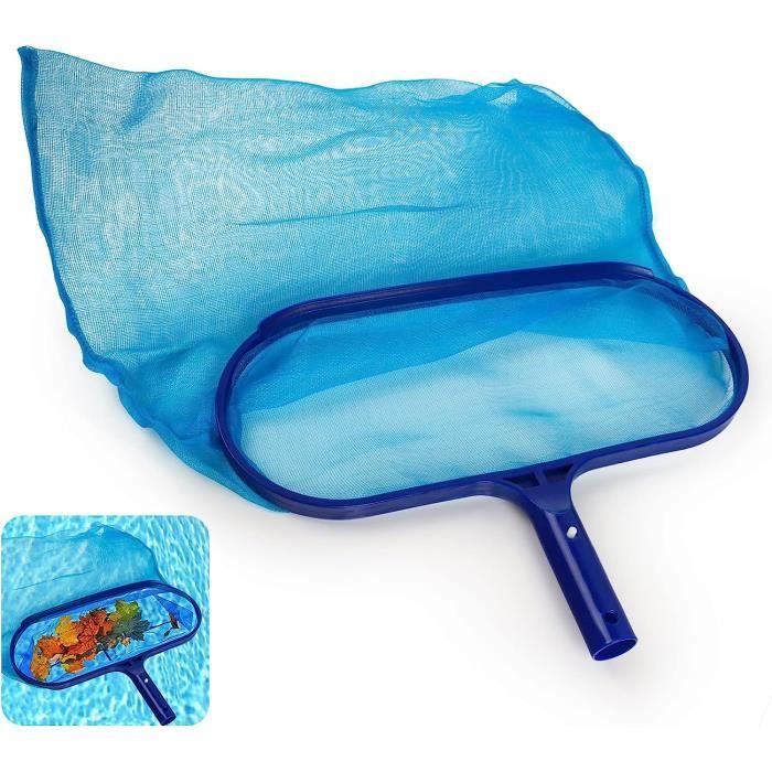 Kit 3 Épuisettes De Piscine Avec Manche Télescopique Aluminium - Filet à Feuilles Et Gants - Nettoyage Bassin, Étang