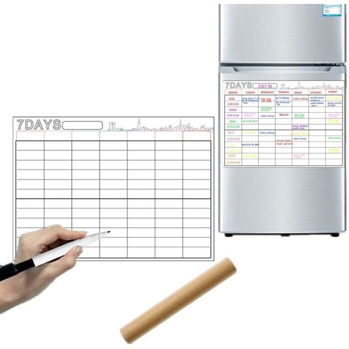 Lot De 2 Calendrier Magnetique Frigo,40x30cm Calendrier Acrylique Frigo