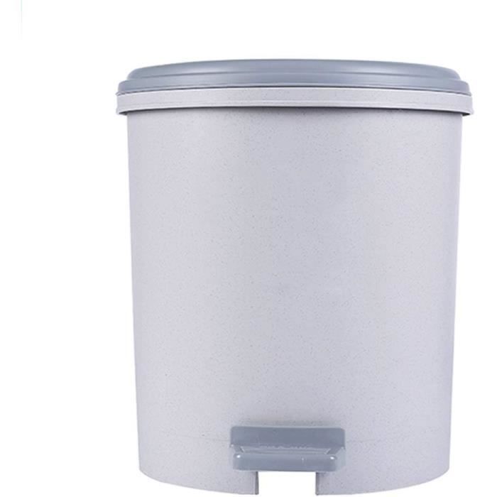 Poubelle Design Gris Imitation Bois – Matériau PET, Taille M, Pour Bureau, Cuisine, Salle De Bain, Salon