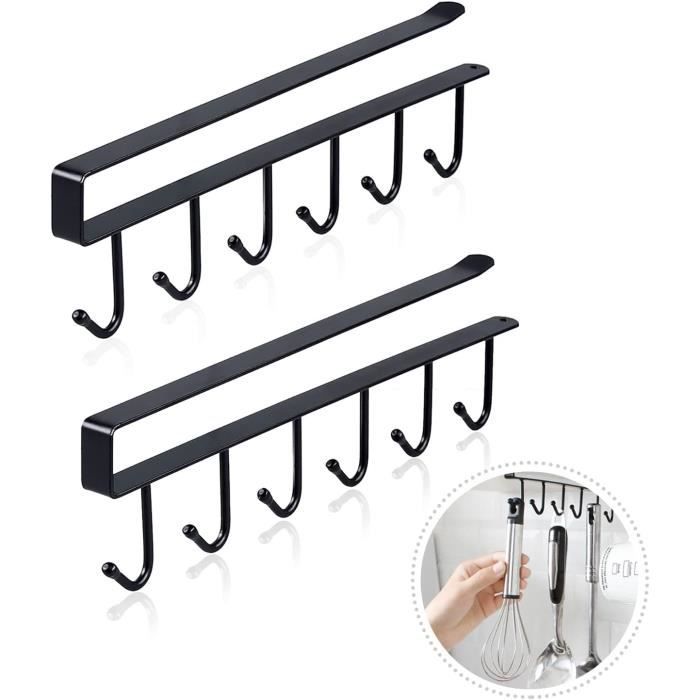 Lot De 2 Porte-gobelets Sous Armoire - Fixation Sans Perçage Avec Adhésif, Blanc, Charge 2 Kg, Idéal Cuisine - 3