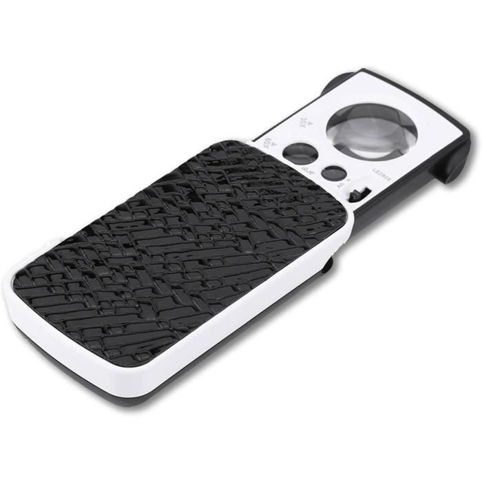 Loupe, Lentilles De Grossissement 30X 60X 90X Loupe Portable Avec Éclairage À Led Loupe