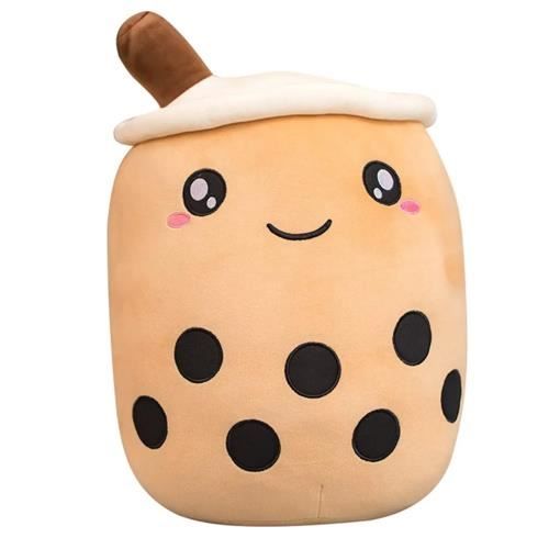 Peluche Bubble Tea Boba 50 Cm – Oreiller Doudou Thé Au Lait – Câlin Et Déco