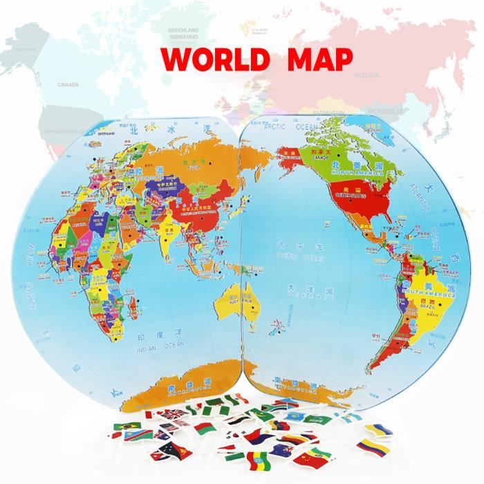Jouet Cadeau De Noel Puzzle En Bois Carte Du Monde Pliable Logo De Pays Jouet Assorti Cognitive Early Educa Lgz90806001pra