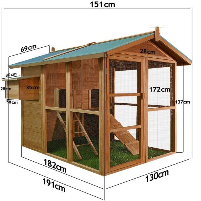 Clapier poulailler maison extérieur rongeurs - Cdiscount Animalerie