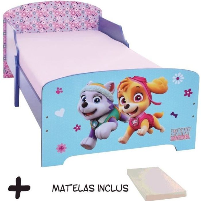 Bebegavroche Lit Enfant Fille Pat Patrouille + Matelas