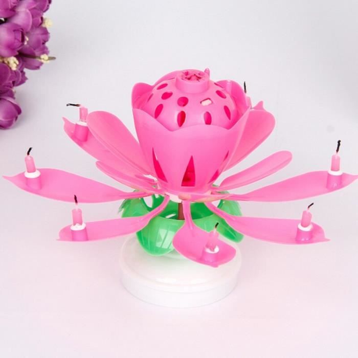 Bougie En Forme De Fleur De Lotus Pour Enfants 8 Ou 14 Pieces Rotative Musicale Pour Decoration De Gateaux Cadeau 9d67b8e Cdiscount Maison