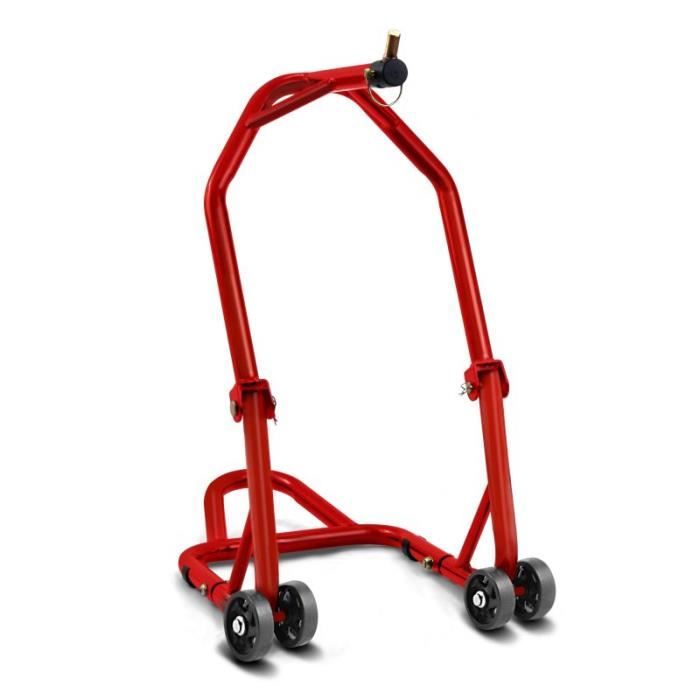 Béquille Moto Avant sous Colonne de Direction ConStands Front Head Classic Rouge adapteurs INCL.