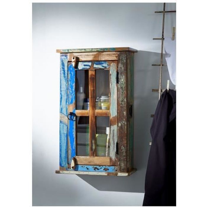 Vitrine à suspendre - Bois massif recyclé laqué (Multicolore) - Inspiration ethnique - NATURE OF SPIRIT #102