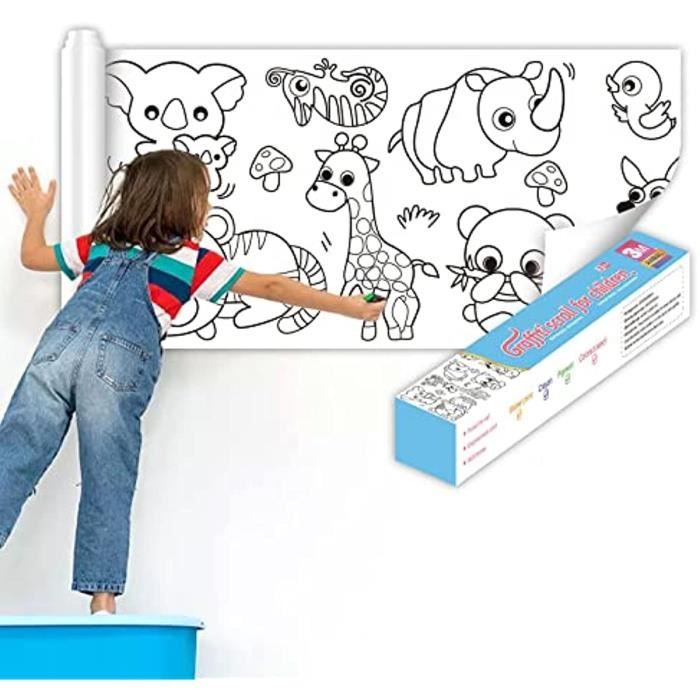 Rouleau de Papier Dessin pour Enfant, Rouleau de Coloriage Adhésif, Papier  Peint Graffiti Rouleau pour Enfant (Animaux) - Cdiscount Jeux - Jouets