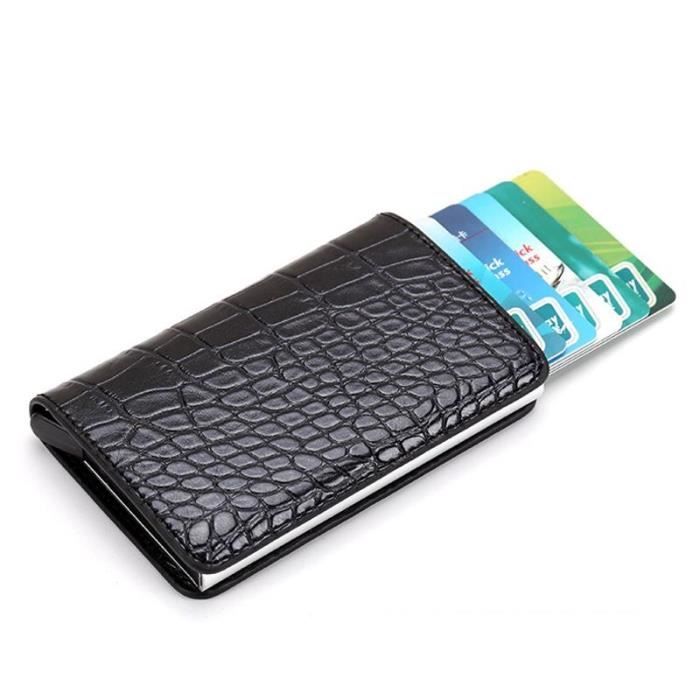Ralliart RFID Bloquant en fibre de carbone en cuir deux volets Carte De Crédit ID Titulaire Portefeuille 