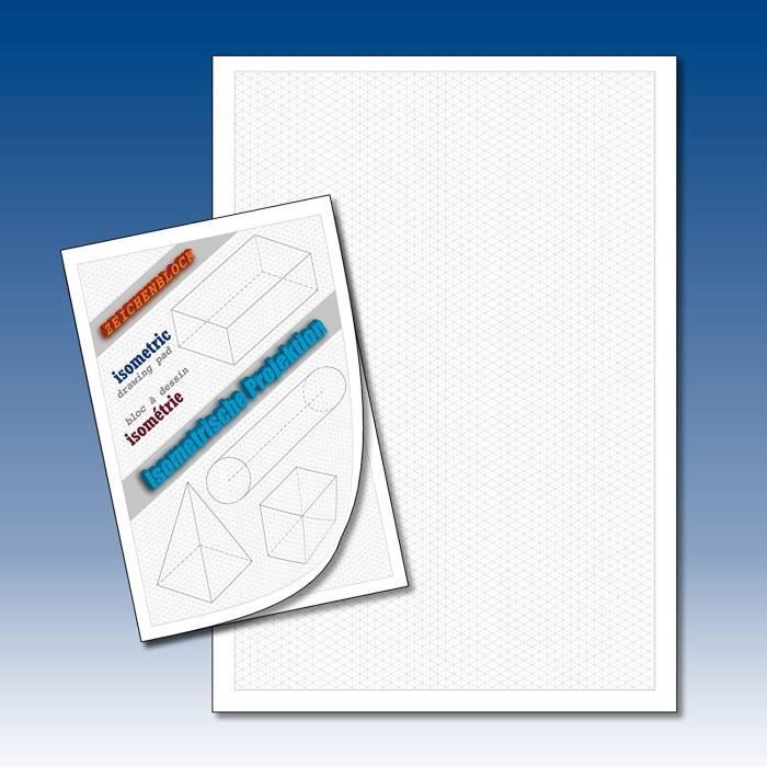 Bloc Isometrie Isometrie 3d De Bloc De Dessin Triangle Alimentation Papier Isometrisches Dessiner 1 Pieces Cdiscount Beaux Arts Et Loisirs Creatifs
