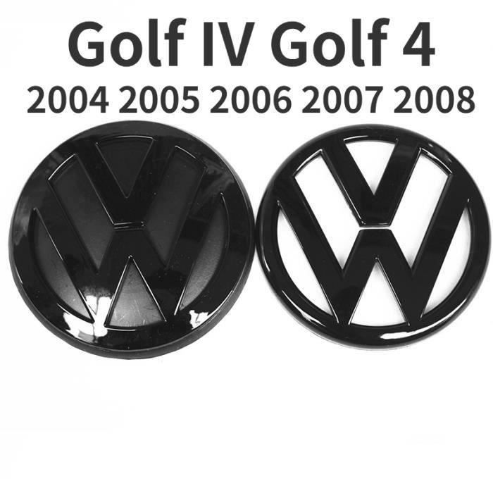 BEQ Lot de 2pcs Insigne logo emblème avant grill -arrière coffre noir brillant pour Volkswagen VW golf 4 IV 2004-2008