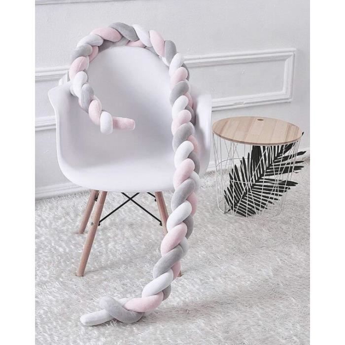 Tour De Lit Bebe Coussin Serpent Coussin Tresse Pare Chocs Velours Tour De Canape Souple 0cm Rose Blanc Gris Cdiscount Puericulture Eveil Bebe