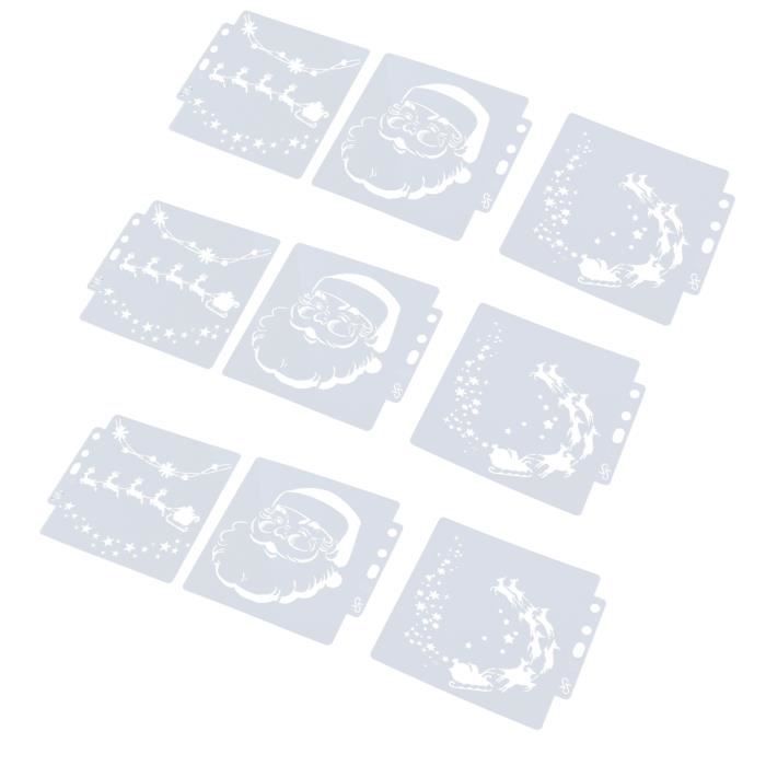JSRQT 9 Pièces Pochoirs Chien Pour Peinture - Pochoirs Plastique Réutilisables 20×20CM, Modèles Animaux Bricolage