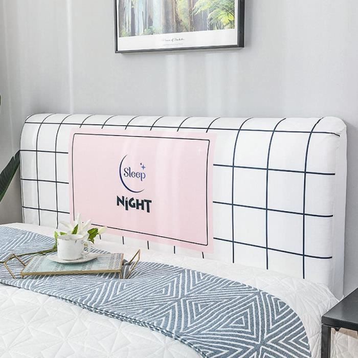 Housse De Protection Tête De Lit Extensible 150 Cm - Étanché à La Poussière - Noire - Pour Tête 140-160 Cm