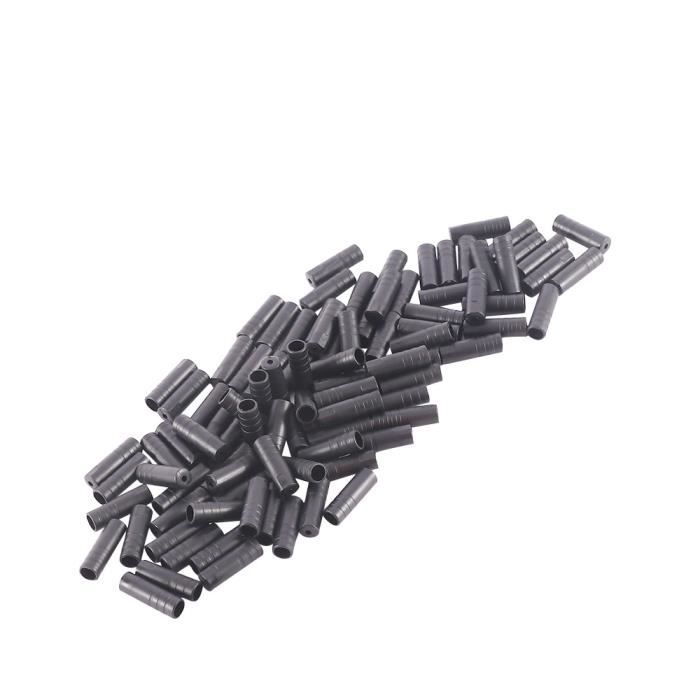 GXGM Lot De 100 Embouts De Câble De Frein – Métal, Diamètre Intérieur 5 Mm, Longueur 10 Mm, Pour Vélo Ou Véhicule Modifié