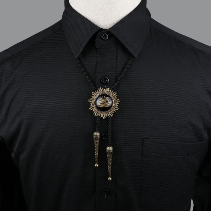 Cravate Western En Cuir Noir - Cordon Réglable 96 Cm - Mixte Homme/femme - Style Cowboy élégant - 11