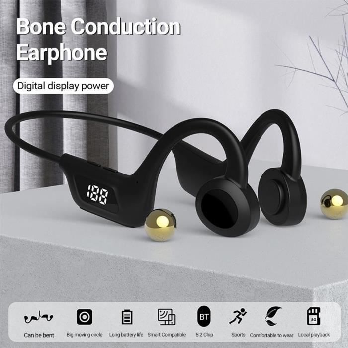 Casque Conduction Osseuse 360 °, Écouteur Bluetooth Sport sans Fil