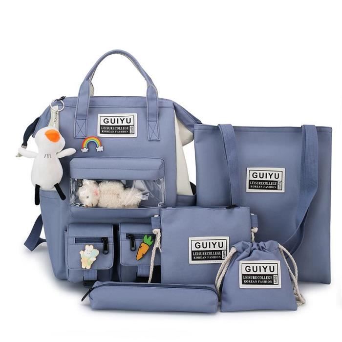 Bleu Fashion Women s Backpack Canvas School Bags For Girls Ladies Travel Bag 2021 Rucksack Cdiscount Bagagerie Maroquinerie