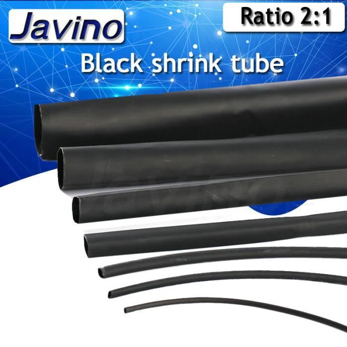 Tube Thermorétractable Polyoléfine Noir - Diamètre 1mm (0.5mm Après Rétrécissement) - Longueur 2m