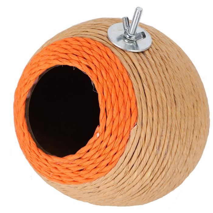 Nids doiseaux nid de noix de coco tissé à la main nichoir pour oiseaux cage à oiseaux jouet nid délevage pour perroquets