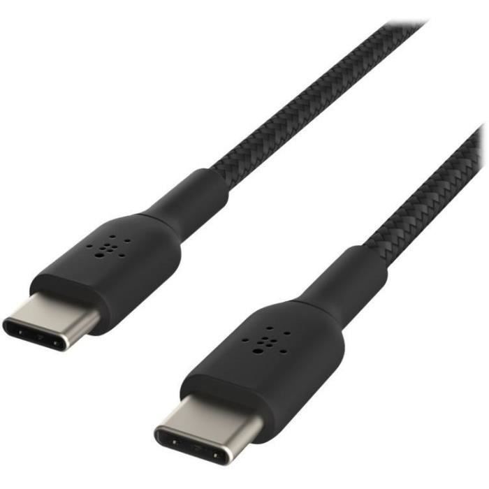 Belkin Câble tressé USB-C vers USB-C - 1m noir