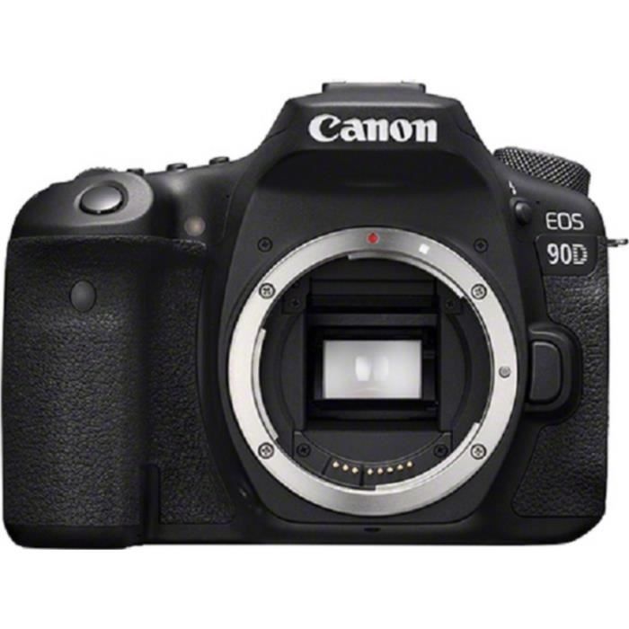 Appareil photo Reflex Canon EOS 90D Nu - CMOS - APS-C - 3840 x 2160p - Bluetooth - Wi-Fi - SD/SDHC/SDXC - Noir