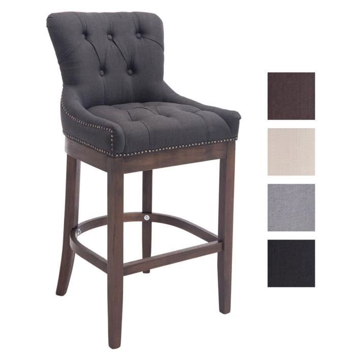 -CLP-Tabouret de bar Lakewood tissu Piètement antique-Array