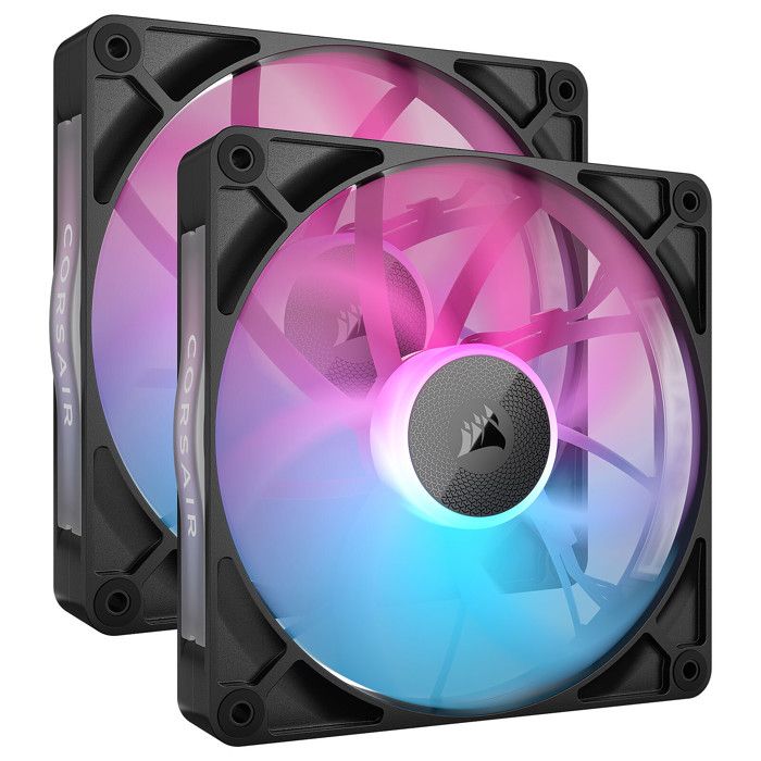 Ventilateur PWM Corsair iCUE LINK RX140 RGB Series - Pack de 2 - 140mm Noir