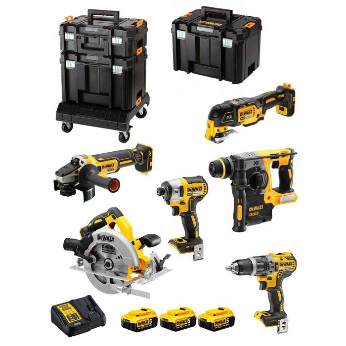 DeWALT Kit DCK685P3T DCD796 + DCF887 + DCH273 + DCG405 +DCS570 + DCS355 + 3x5 0Ah + DCB115 +TSTAK II + 2xTSTAK VI + base TSTAK