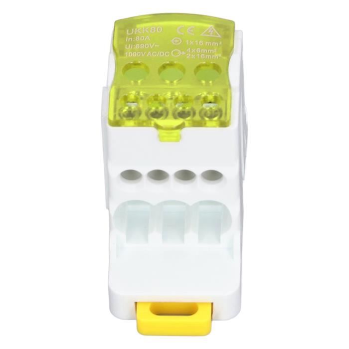 Boîte De Jonction Électrique 4 Niveaux 407 - 4 Entrées 24 Sorties Avec Couvercle Transparent - Bornier DIN 125A 500V