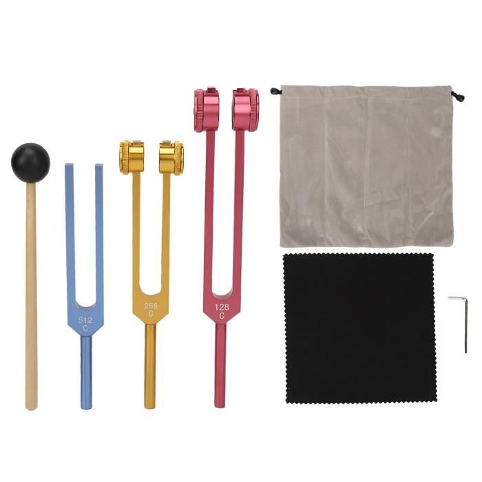 Diapasons Pour La Guérison (128Hz, 256Hz, 512Hz) - Diapasons Médicaux à Poids Corporel Pour La Guérison Des Chakras - Accessoires De Yoga Et De Méditation