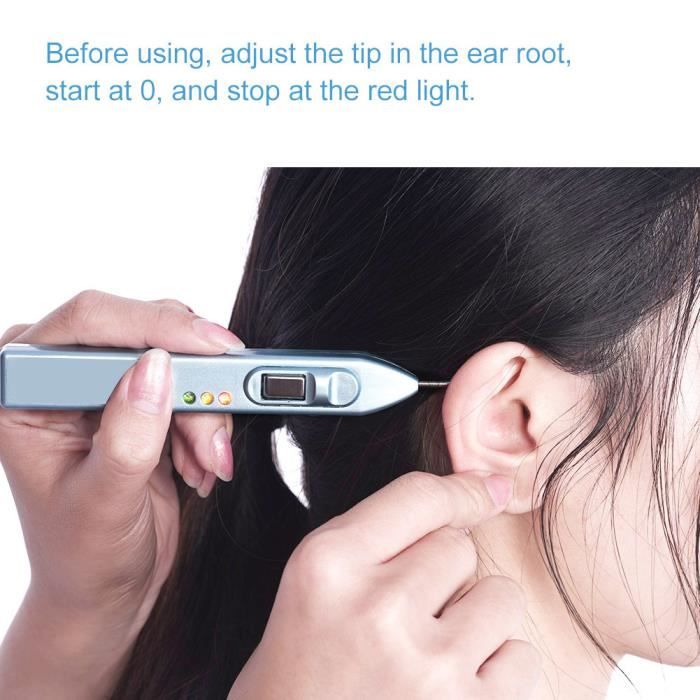 ESTINK Thérapie d'acupression Détecteur de points auriculaires Stylo de détection d'oreille automatique Avertissement sonore