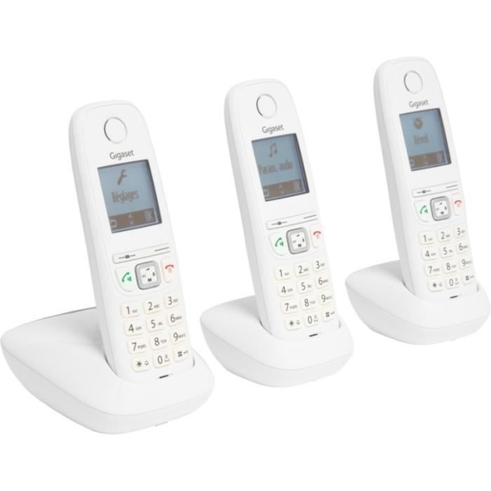 Téléphone sans fil Gigaset AS405 Trio Blanc Cdiscount Téléphonie