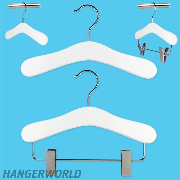Hangerworld Lot de 50 cintres en Plastique à Pinces pour Enfant et bébé Blanc 
