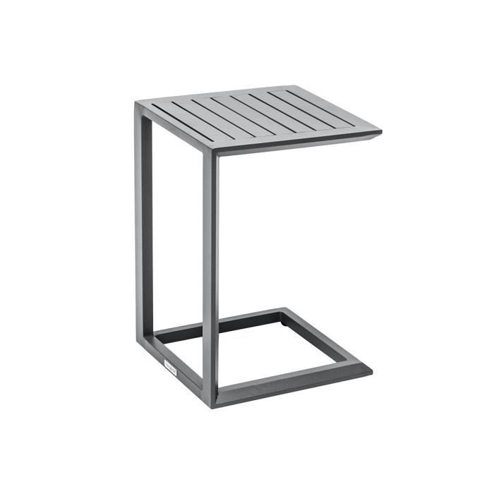table d'appoint en aluminium gris graphite evasion - hespéride 38 x 38 x 56 cm gris