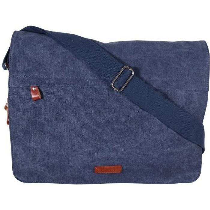 KATANA Sac besace toile garni cuir r f 6565 bleu 5 couleurs