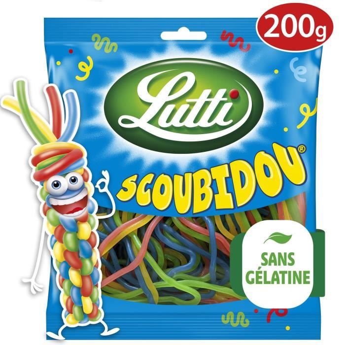 LOT DE 4 - LUTTI - Bonbons Scoubidou - paquet de 200 g