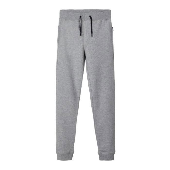 Pantalon de jogging - Name it - Gris mélangé - Taille ajustable - Poches latérales - Cordon de serrage Pantalon de jogging - Name it - Gris mélangé - Taille ajustable - Poches latérales - Cordon de serrage