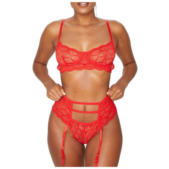 Body Sexy Ensemble De 3 Pi ces Sous V tements En Dentelle Creuse