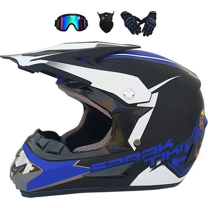 RUMOCOVO® Casque Moto Cross Enfant,Casque Moto Enfant Un Casque Downhill  pour Enfants,des Lunettes-Gants-Masque - Cdiscount Auto